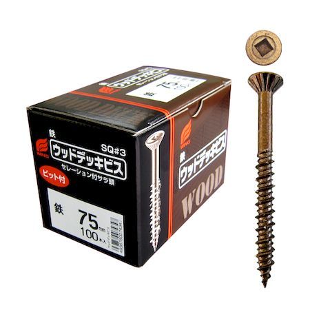 Rakuten - ウイング 4938780074309 7430 鉄・ウッドデッキビス 5．5×35mm 100入