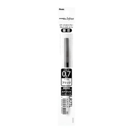 翌日出荷 ぺんてる XLR7TL-A エナージェル07替芯インフリー 黒 XLR7TLA ボールペン替芯 ブラック エナージェルインフリー替芯 ノック式エナージェル