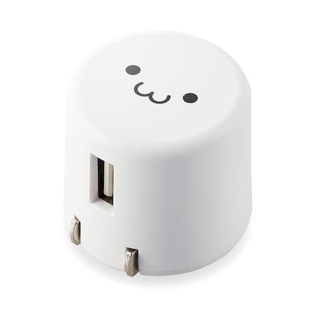 エレコム ELECOM MPA-ACU08WF スマホ充電器 AC充電器 USB−Aメス 1ポート 1．8A出力 コンパクト ホワイトフェイス MPAACU08WF