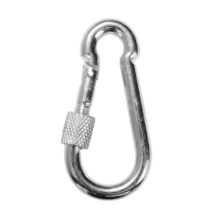 【商品説明】●ロック付きなので不意に外れたりすることがない。【商品用途】●チェーン・ワイヤ・ロープなどの連結に。【仕様】●使用荷重：80kg【カラー】●シルバー【商品サイズ】●サイズ：6×60●ΦA：6mm●B：30mm●C：60mm●D：9mm●F：8mm【材質】●スチール