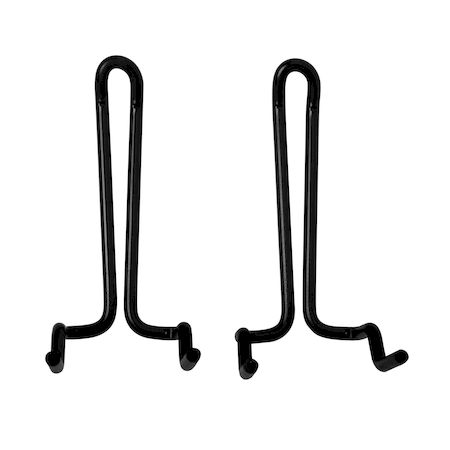 【商品説明】●穴あきボード用の黒いフックです。●物を掛けるときにオススメです。【商品用途】●物を掛けるときにお使いください。【注意】●危険物、貴重品、こわれやすい物は掛けないでください。●湿気のある場所や水のかかる場所でのご使用はお避け下さい。●商品は改良の目的から予告なく仕様変更する場合があります。予めご了承ください。【カラー】●黒【商品サイズ】●サイズ：50mm【材質】●スチール