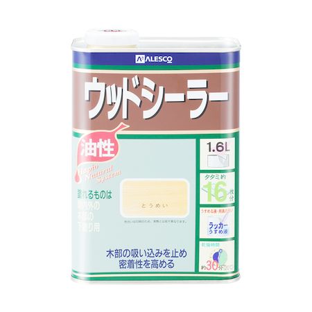 直送 代引不可・他メーカー同梱不可 カンペハピオ 00827644001016 ウッドシーラー とうめい 1．6L Hapio Kanpe 透明 油性ウッドシーラー ALESCO【キャンセル不可】