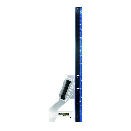 シンワ測定0120-666-899【商品説明】●直角切断専用定規です。●ステン鋼付で丈夫です。●ガイド部は尺相当目盛とメートル目盛の併用目盛で、303mmと455mmのケガキガイド付です。●スライド・ストップシステム採用で滑らかにスライドし、しっかり固定することができます。●全長(mm)：1362●幅(mm)：400●厚さ(mm)：83●呼び寸法(mm)：1200●角度精度：100mmにつき0.1mm以下直角度精度：100mmにつき0.1mm以下●尺相当目盛：4尺相当　●メートル目盛：1200mm●本体：ステンレス・アルミ●大型ハンドル：ABS樹脂・エラストマー樹脂・ポリプロピレン樹脂●保護キャップ：ABS樹脂●用途以外に使用しないでください。