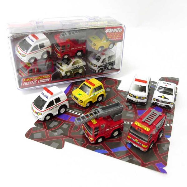 4534253023784 【12個入】 プルバック対応☆緊急車両6pcsセット 救急車・消防車・パトカー No．201−378..