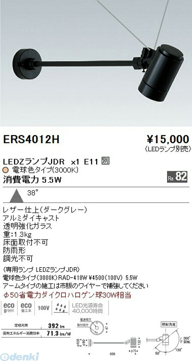 (LINEクーポン有)遠藤照明 ENDO ERS4012H アウトドアスポットLEDZLAMP JDR5W 広角 ×1