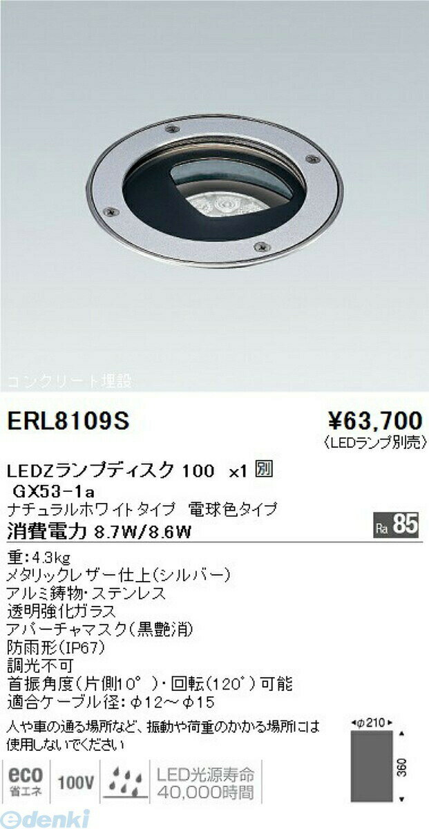 (LINEクーポン有)遠藤照明 ENDO ERL8109S バリドライトバリドライト LEDZランプディスク100×1