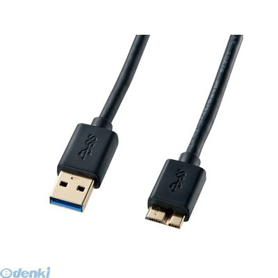 (LINEクーポン有)サンワサプライ KU30-AMC10BK USB3.0マイクロケーブル A-MicroB 1m KU30AMC10BK ブラック SUPPLY SANWA IF認証タイプ USBケーブル