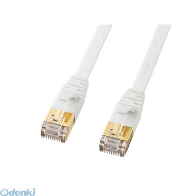 Lan （~5 m） - (LINEクーポン有)サンワサプライ KB-FLU7-02W CAT7ウルトラフラットLANケーブル 2m、ホワイト KBFLU702W パソコン周辺機器 SANWA より線 フラットケーブル