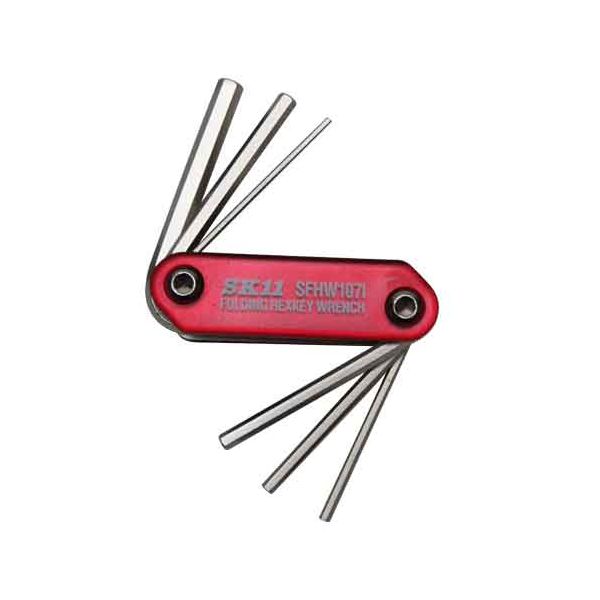 (LINEクーポン有)4977292265966 フォールディングレンチセット SFHW107I SK11 藤原産業 エスケー11 六角レンチ 作業工具 インチ インチ対応 レッド