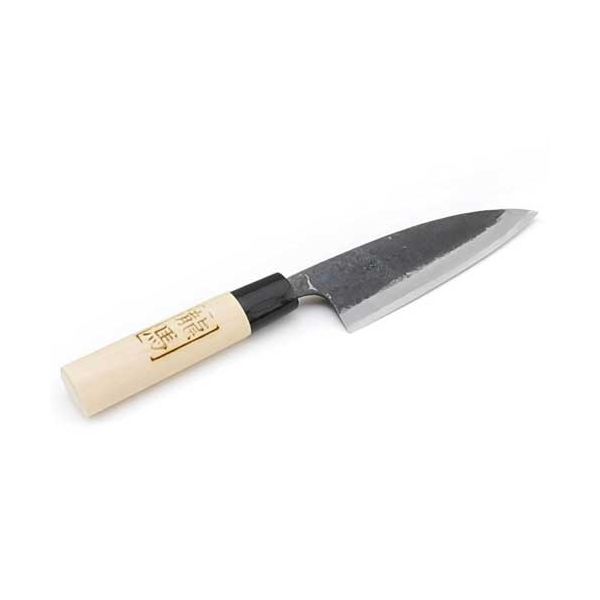 【用途】料理用包丁。【機能・特徴】切れ味と耐磨耗性に優れています。【仕様】●鋼割り込み。●刃渡り：135mm。●刃部：両刃。●刃部：地金(軟鉄)M-6+鋼(安来黄紙)。●柄部：朴材。【注意事項ほか】冷凍品には不向きのため刃こぼれの原因となります。錆びないように保管してください。切れ味が悪くなったときは研いで使用されることをお勧めします。大工道具 金切鋏カッター 包丁