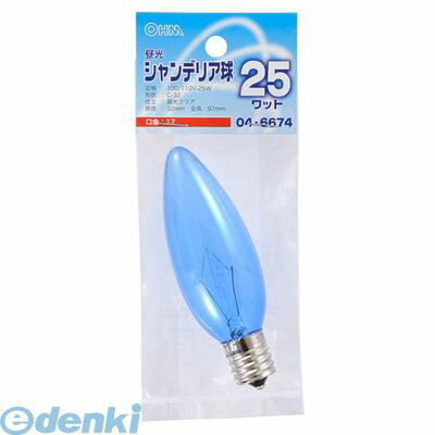 オーム電機 LB-C2725-DC 昼光シャンデリア球（C32/25W/クリア/E17） LBC2725DC