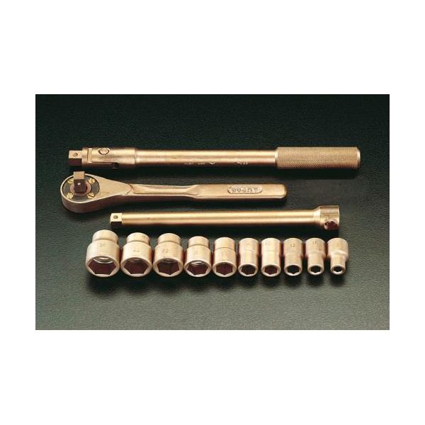 【即納在庫品】「直送」【個人宅配送不可】 エスコ EA642LM 直送 代引不可・他メーカー同梱不可 1/2sqノンスパークソケットレンチセットミリ EA-642LM【キャンセル不可】