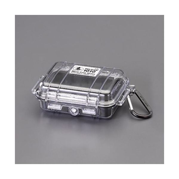 【個人宅配送不可】【即納在庫品】「直送」エスコ EA657-1A 111x73x43mm防水小物用ケース黒・クリア EA6571A【キャンセル不可】