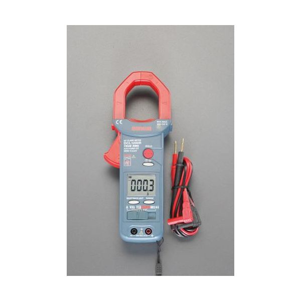エスコメーカーお問い合わせ：06-6532-6226●直流電圧…6/60/600V●交流電圧…6/60/600V●交流電流…400/1200A●オート抵抗…6k/60k/600k/6MΩ●抵抗…600Ω●周波数…9.999/99.99/9.999k/30kHz●静電容量…100n/1000n/10μ/100μ/2000μF●サイズ…95(W)×45(D)×238(H)mm●重量…約290g●電源…単4電池×2本(付属)●ケース、テストリード付（EA707NA-8)●ピンキャップ付●真の実効値計測可能●クランプ内径…54mm●※付属電池はテスト電池ですので新しい電池をご購入下さい。