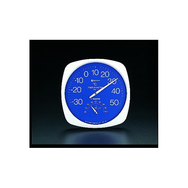 エスコメーカーお問い合わせ：06-6532-6226●測定範囲…温度：　−30〜50℃　湿度：　20〜100％●サイズ…285×285×35mm●材質…ケース・カバー：スチロール樹脂、透明板：ガラス