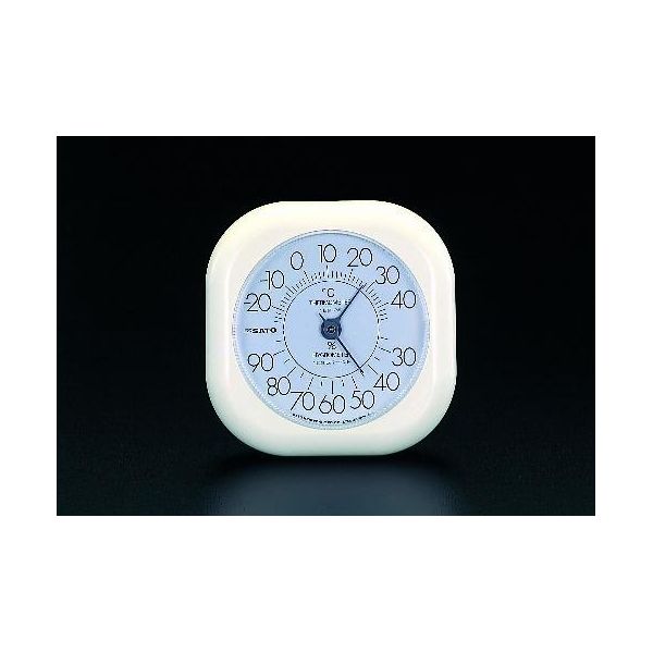 エスコメーカーお問い合わせ：06-6532-6226●測定範囲…　温度：−20〜40℃　湿度：25〜95%●サイズ…120×120×29mm