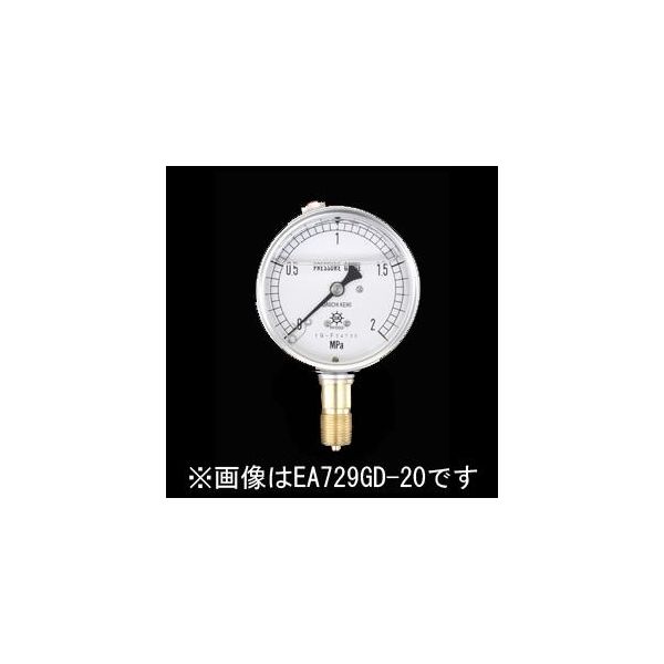 【即納在庫品】「直送」【個人宅配送不可】 エスコ EA729GE-20 直送 代引不可・他メーカー同梱不可 75mm0-2.0MPa グリセリン入 圧力計 圧力 ゲージ EA729GE20【キャンセル不可】