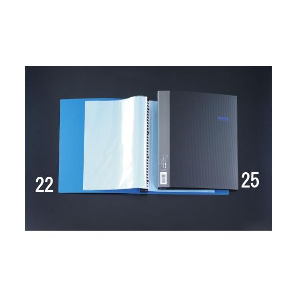 【即納在庫品】「直送」エスコ EA762CC-22 クリアーバインダー青 EA762CC22【キャンセル不可】