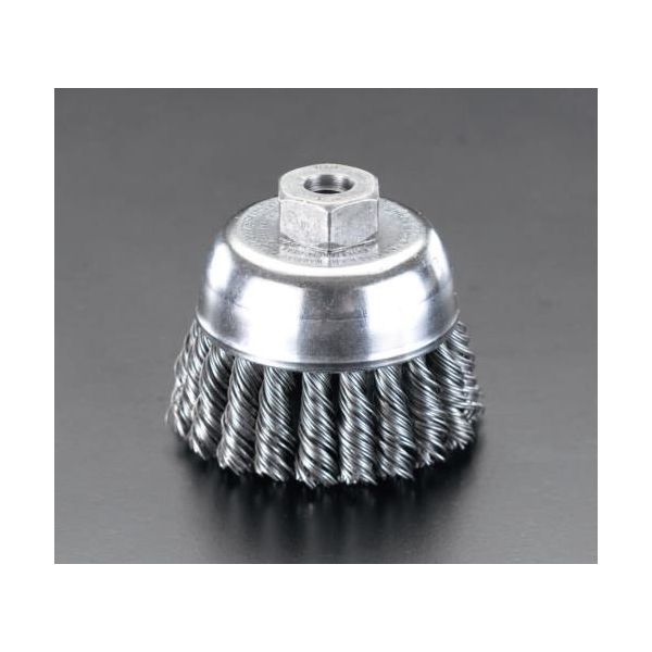 エスコ EA809YL-2 70mm/M10スチール製カップ型ツイストブラシ EA809YL2【キャンセル不可】