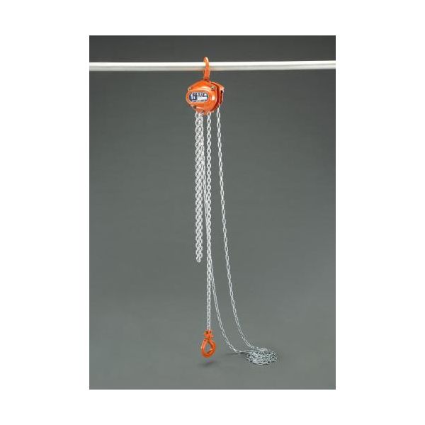 エスコメーカーお問い合わせ：06-6532-6226●定格荷重(kg)…1000●揚程(m)…5●重量(kg)…12.9●手巻力量…32kg●フック口開き…29mm・34mm