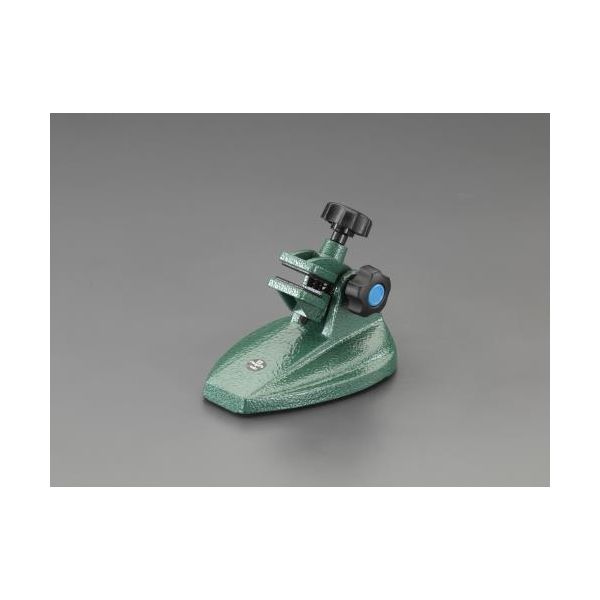 エスコメーカーお問い合わせ：06-6532-6226●くわえ幅…0〜18mm●サイズ…約82(W)×160(D)×115(H)mm●重量…1.3kg●材質…本体：鋳鉄●角度調整…90°●滑り止めゴム足付●取付サイズ…外側マイクロメータ100mmまで
