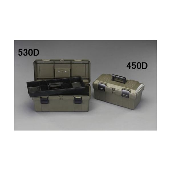 エスコ EA505K-450D 450x243x210mm 工具箱【中皿付／OD色】 EA505K450D【キャンセル不可】