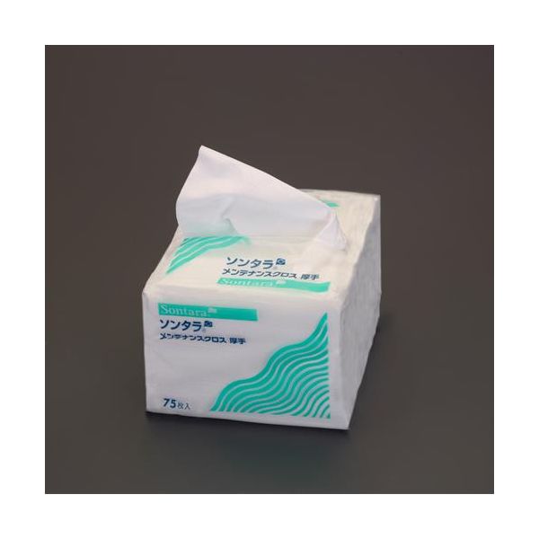 エスコメーカーお問い合わせ：06-6532-6226●厚手タイプ●サイズ…275×300mm●入数は1パック（75枚入）りです。●材質…ウッドパルプ、ポリエステル●水、油、溶剤の吸収力に優れます。●強度、耐久性に優れ、クリーンで低発塵な不織...