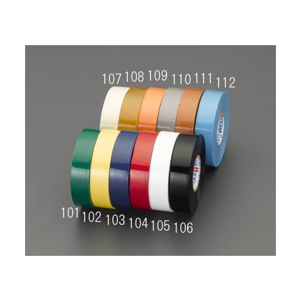 エスコ EA944NX-106 19mmx20m　ビニールテープ 黒 EA944NX106【キャンセル不可】