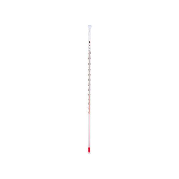 エスコメーカーお問い合わせ：06-6532-6226●測定範囲…-20〜105℃●全長…312mm●精度…±1℃●1目盛…1℃●サイズ…312×8×6.5mm●重量…24g●材質…本体：ガラス、フッ素樹脂感温液：着色精製白灯油収納ケース：スチレン、ブタジエンブロックポリマー樹脂●用途…気温や水温、地温、食品など様々な温度測定に。●人体に毒性がないフッ素樹脂がコー ティングされているためガラス管が割れてもガラス片が飛び散らず、安心して食品に使用できます。●収納ケース付