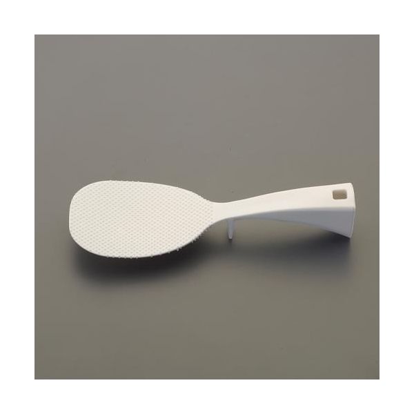 エスコメーカーお問い合わせ：06-6532-6226●頭幅…80mm●全長…200mm●材質…本体：ポリプロピレン●耐熱温度…160℃●耐冷温度…−40℃●食器洗い乾燥機可●置き場所に困っても、立つ・置く・掛けると便利に収納しておけます。●すくう面はお米がつきにくいエンボス加工。