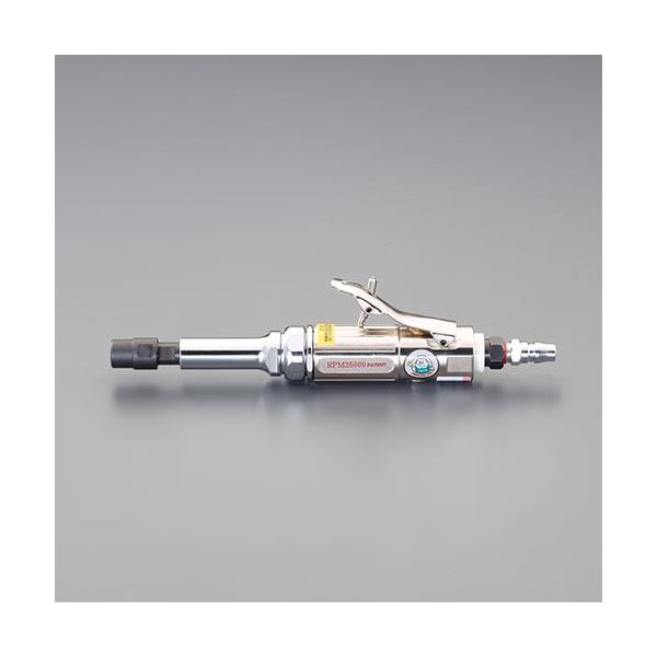 エスコメーカーお問い合わせ：06-6532-6226●全長…240mm●重量…600g●使用圧力…0.64MPa●エアー消費量…114L/min●無負荷回転数…24，000rpm●使用コンプレッサー…2.2kw●吸入口…Rc(PT)1/4”●チャックサイズ…6mm●プラグ付