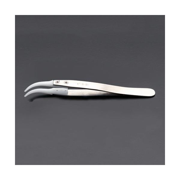 エスコメーカーお問い合わせ：06-6532-6226●先端幅…1.5mm●耐熱温度…240℃●材質…チップ：デルリン500(アセタール樹脂)、ハンドル：ステンレス(SUS304)●先端…曲・細●全長…120mm
