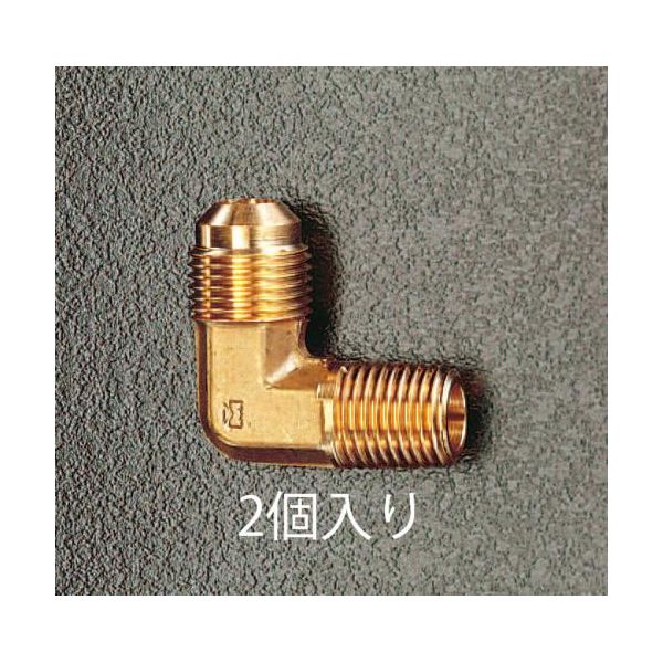 エスコメーカーお問い合わせ：06-6532-6226●NPTねじ…3/8”●フレアーねじ…3/8”●材質…真鍮●入数…2個●推奨最大使用圧力…700psi(約4.8Mpa)