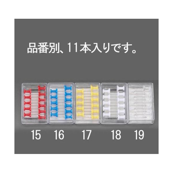 エスコメーカーお問い合わせ：06-6532-6226●針長…25mm●カラー…ブルー●材質…PS樹脂、鋼線●入数…11本●収納便利なPSケース（フック式）●25ミリの針でしっかりさせるプッシュピン。　