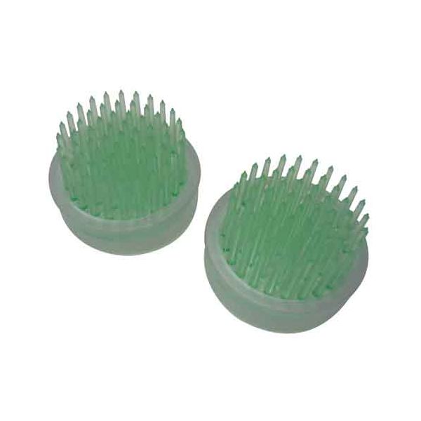 【商品説明】【用途】剣山。【機能・特徴】生け花用です。吸盤付でガラス器などの花器でも安定吸着します。剣山がプラスチック製のため軽くて安全です。剣山と吸盤は取りはずしが可能なため、簡単に洗うことができます。【仕様】●色：グリーン。●サイズ：幅34×奥行34×高さ35mm（吸盤含む）。●2個入。【材質】●剣山：ポリカーボネイト。●吸盤：PVC。園芸道具 鋏 剣山