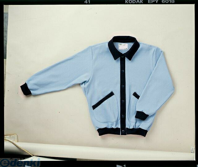 4975520775713 スクエアニット室内着(えり付前開タイプ) S サックス 大阪エンゼル スクエアニット室内着 スクエアニット室内着サックス