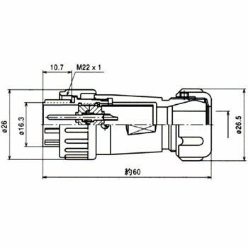 七星科学 NJW-2012-PM8 NJWシリーズ防水中型コネクタ ストレートプラグ NJW-2012-PM8 NJW2012PM8