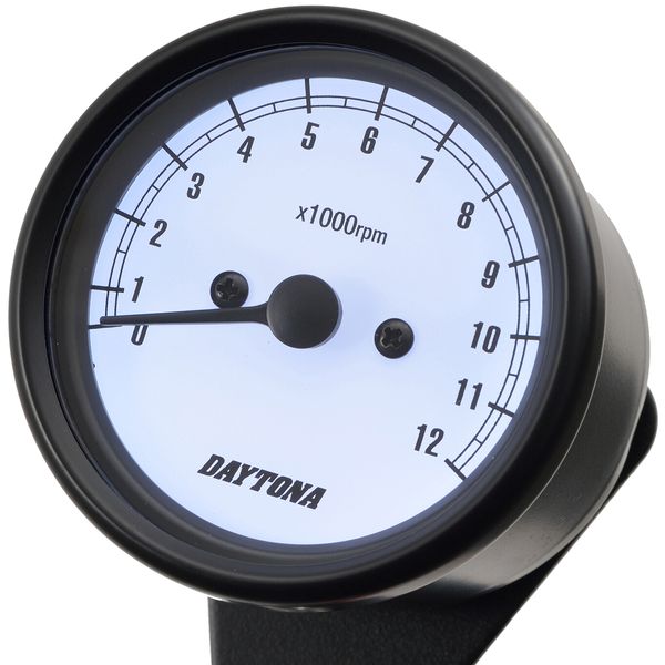 デイトナ DAYTONA 15631 デイトナ バイク用 機械式タコメーター φ60 ホワイトLED照明 12，000rpm ブラ..