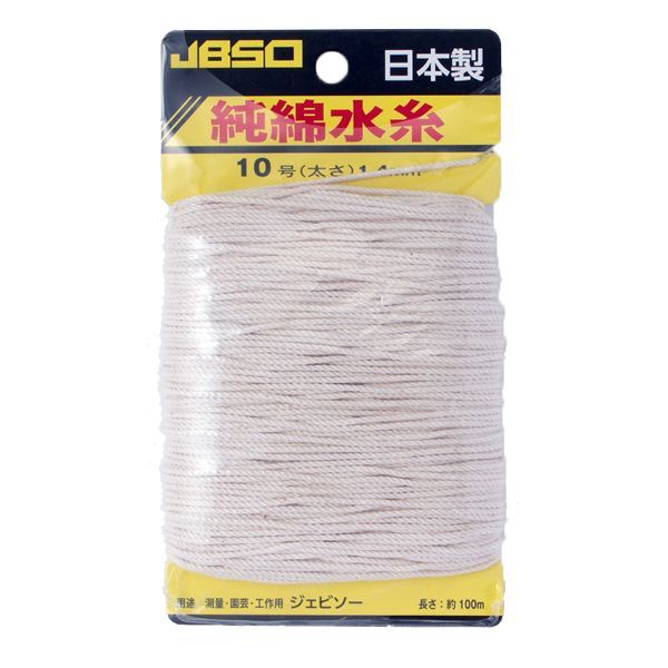 【商品説明】●用途：一般測量・凧糸・工作・園芸用●特徴：純綿の空撚糸使用●太さ：1.4mm●長さ：約100m●材質：綿100％●日本製綿たこ糸大工　建築　測量　水平　基準　左官　工事　基礎　ブロック　タイル　レンガ　DIY　日曜大工