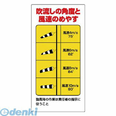 ユニット 32719 玉掛関係標識 吹流し角度と風速のめやす