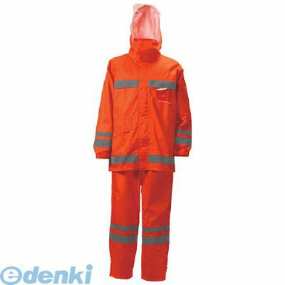 【即納在庫品】「直送」カジメイク 381025M 視認性レインスーツ オレンジ M