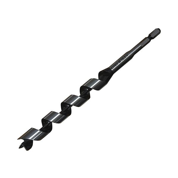 スターエムメーカーお問い合わせ：0794-82-0200【用途】一般木材16.5mmの穴あけ用ドリル。【機能・特徴】先ネジとケガキ刃を従来ドリルよりも小さくすることで、インパクトドライバ使用時の切削抵抗を抑えてバッテリーが長持ちします。先ネジの回転力を利用してスムーズな穴あけが可能です。インパクトドライバ対応の6.35mm六角軸です。インパクトドライバ・電気ドリルでご使用ください。【仕様】●6.35mm六角軸。●全長×ネジ丈：200×130mm。●インパクトドライバ、電気ドリル対応。●普通鋼。【注意事項ほか】適正回転数は2500回転/先端工具 木工アクセサリ ドリル スターエム