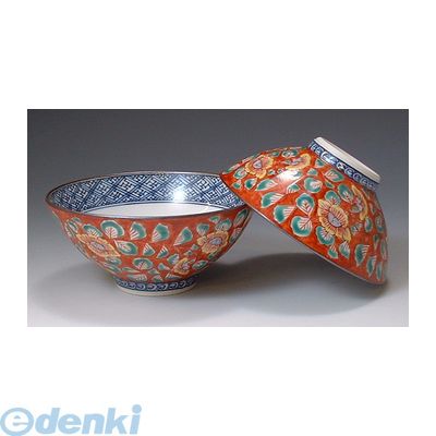 【個数：1個】 LIN007 直送 代引不可・他メーカー同梱不可 赤濃牡丹唐草 組飯碗