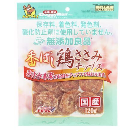 ドギーマン 82027 無添加良品 香ばし鶏ささみチップス 120g