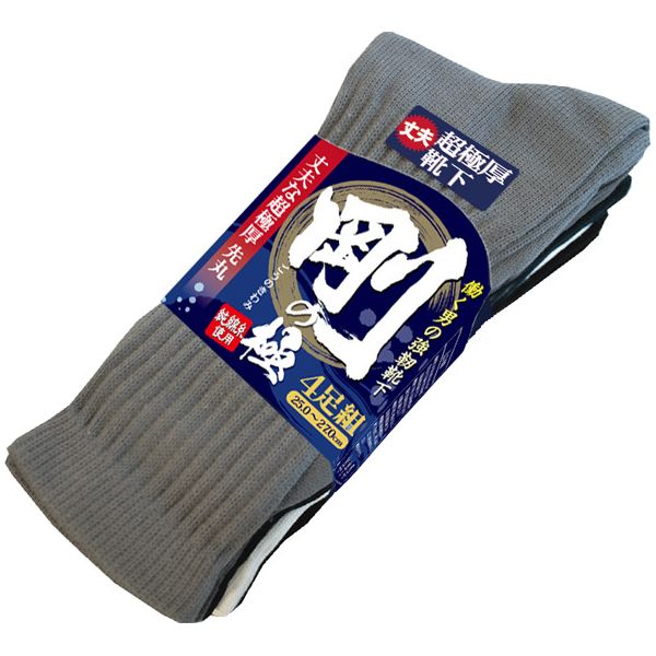 【個数：1個】ユニワールド 4518406290513 剛の極 超厚地ソックス カラー 先丸 4P 9001-CL