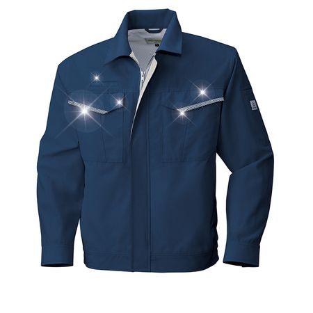 4930269012536 ECO WORLD 6647 ナガソデジヤケツト 色：ネイビー サイズ：4L