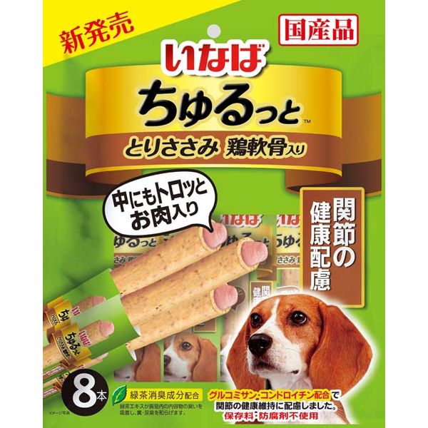 いなばペットフード 4901133682056 ちゅるっと とりささみ 鶏軟骨入り 関節の健康配慮 8本 DS-73