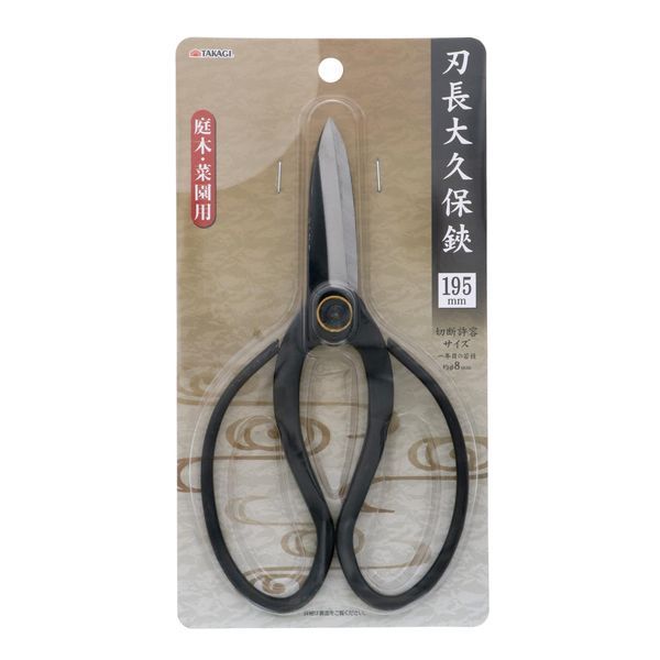 【商品説明】●規格：195mm●庭木・菜園用●製品サイズ (W)×(H)×(D)mm：108 × 200 × 18●製品重量 (g)：213●パッケージサイズ (W)×(H)×(D)mm：128 × 240 × 20●パッケージ重量 (g)：249●特徴：握りやすい曲線ハンドル●付属品・セット内容：本体×1●仕様：切断許容サイズ：1年目の若枝φ8mm