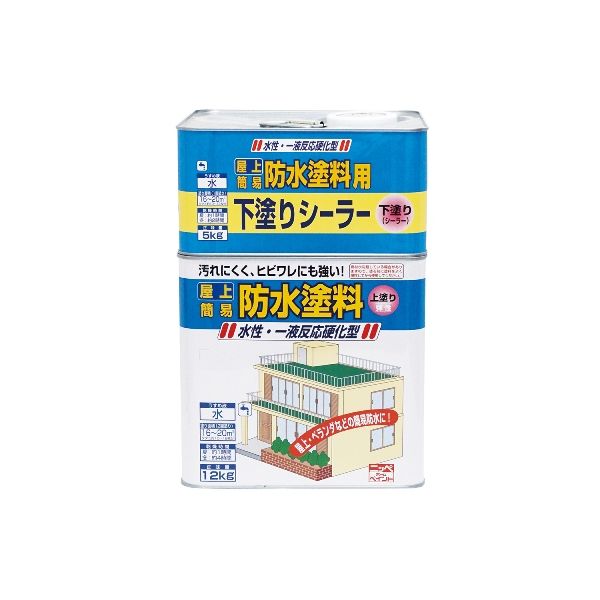 ニッペホームプロダクツ 4976124246159 直送 代引不可 他メーカー同梱不可 水性屋上防水塗料セット グレー 17kg