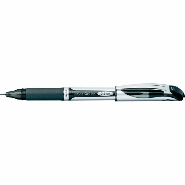 Pentel - ぺんてる BLN55-A エナージェルBLN55 05 黒 BLN55A ゲルインキボールペン Pentel シルバー軸 キャップ式 黒インキ